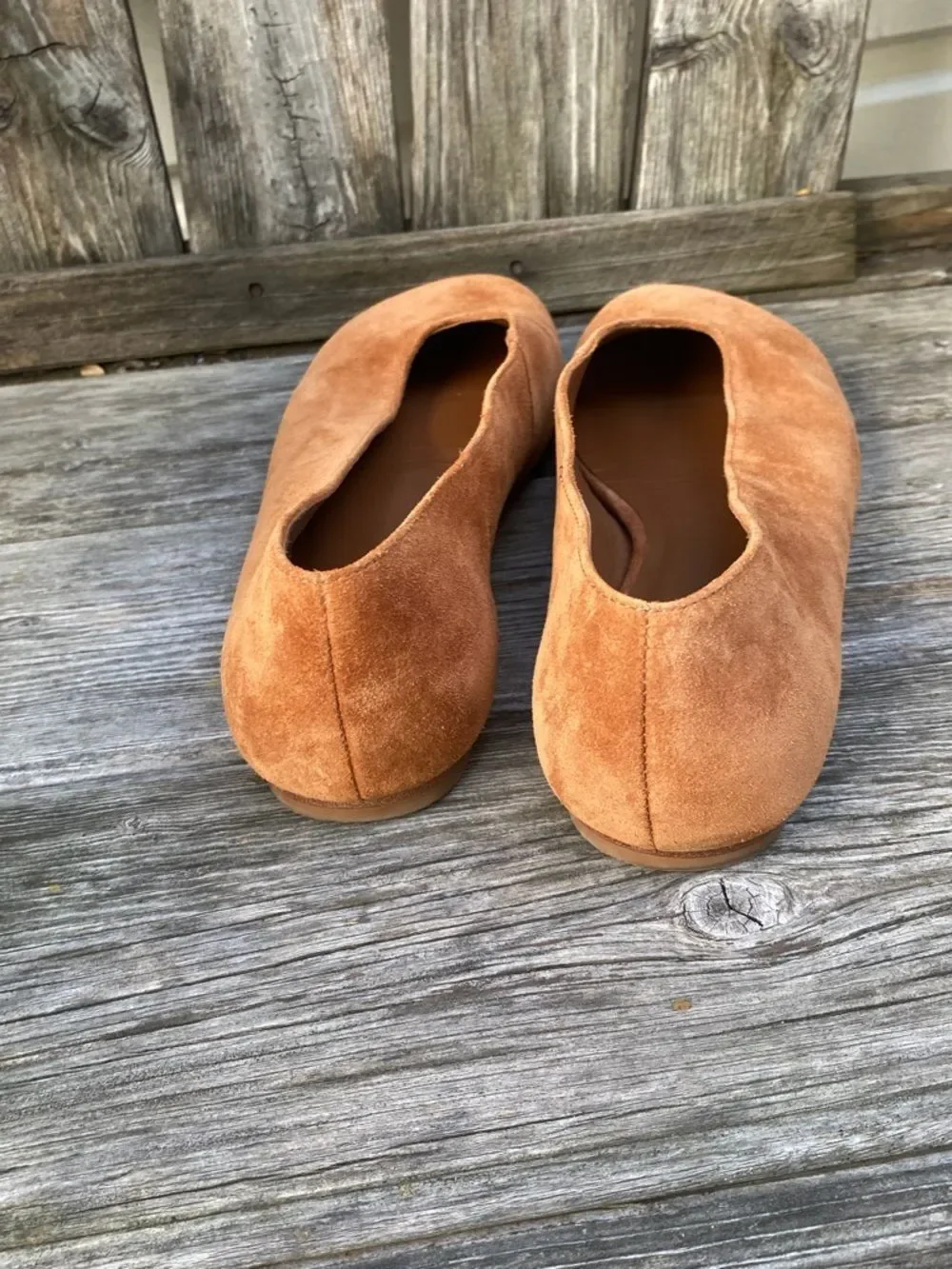Reformation Suede Flats in Rust Brown size 9.5